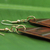 Pendientes colgantes de madera - Pendientes colgantes de rayas de madera hechos a mano de Brasil