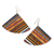 Wood dangle earrings, 'Striped Fans' - Handcrafted Fan-Shaped Wood Dangle Earrings from Brazil (image 2c) thumbail