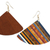Wood dangle earrings, 'Striped Fans' - Handcrafted Fan-Shaped Wood Dangle Earrings from Brazil (image 2d) thumbail
