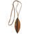 Wood pendant necklace, 'Jungle Beauty' - Long Brown Wood Pendant Necklace from Brazil thumbail