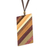 Wood pendant necklace, 'Distinguished Traveler' - Rectangular Wood Pendant Necklace by Brazilian Artisans thumbail