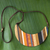 Wood pendant necklace, 'Striped Crescent Moon' - Crescent Shaped Wood Pendant Necklace from Brazil (image 2b) thumbail