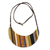 Holz Anhänger Halskette, 'Striped Crescent Moon' - Halskette mit halbmondförmigem Holz-Anhänger aus Brasilien