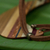 Wood pendant necklace, 'Striped Boomerang' - Boomerang Shaped Wood Pendant Necklace from Brazil (image 2d) thumbail