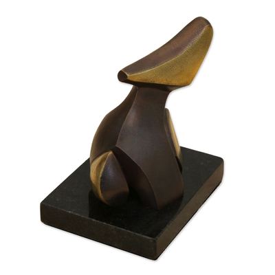 Escultura de bronce - Escultura abstracta de bronce firmada por un artista brasileño