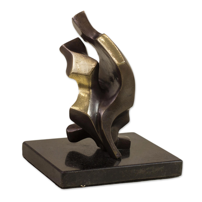 Escultura de bronce - Escultura abstracta de bronce firmada por un artista brasileño