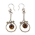 Tiger's eye dangle earrings, 'Balanced Nature' - Tiger's Eye and Stainless Steel Dangle Earrings from Brazil (image 2c) thumbail