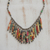 Hematite and recycled paper waterfall necklace, 'Eco Rainbow' - Recycled Paper and Hematite Multi Color Waterfall Necklace (image 2) thumbail