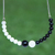Halskette aus Achatperlen - Halskette mit Perlen aus schwarzem und weißem Achat und Sterlingsilber