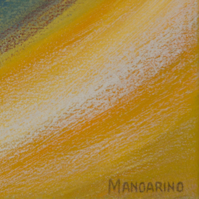 'Morning Breeze' - Artist Signed Looping Abstract Painting from Brazil