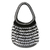 Recycled soda pop-top handle handbag, 'Dramatic Style in Black' - Black and Silver Recycled Pop Top Handle Handbag (image 2c) thumbail