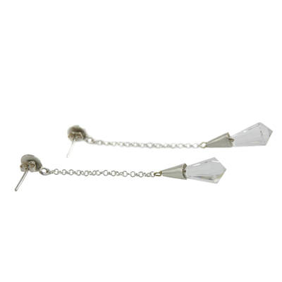 Quarz-Ohrhänger - Handgefertigte Ohrhänger aus Quarz und Sterlingsilber