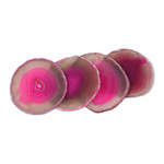 Agate coasters, 'Shocking Rose' (set of 4) - Deep Magenta Brazilian Agate Coasters (Set of 4)