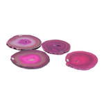 Agate coasters, 'Shocking Rose' (set of 4) - Deep Magenta Brazilian Agate Coasters (Set of 4)