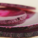 Agate coasters, 'Shocking Rose' (set of 4) - Deep Magenta Brazilian Agate Coasters (Set of 4)