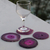 Agate coasters, 'Shocking Rose' (set of 4) - Deep Magenta Brazilian Agate Coasters (Set of 4)