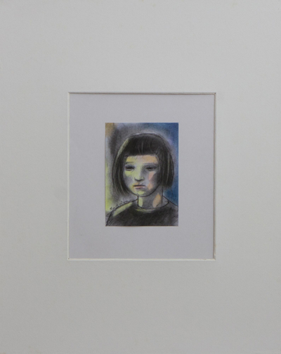 'Thoughtful Aurora' - Signed Expressionist Portrait Painting from Brazil