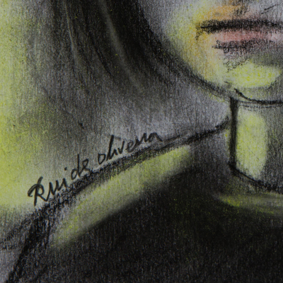 'Aurora Pensativa' - Retrato expresionista firmado de Brasil
