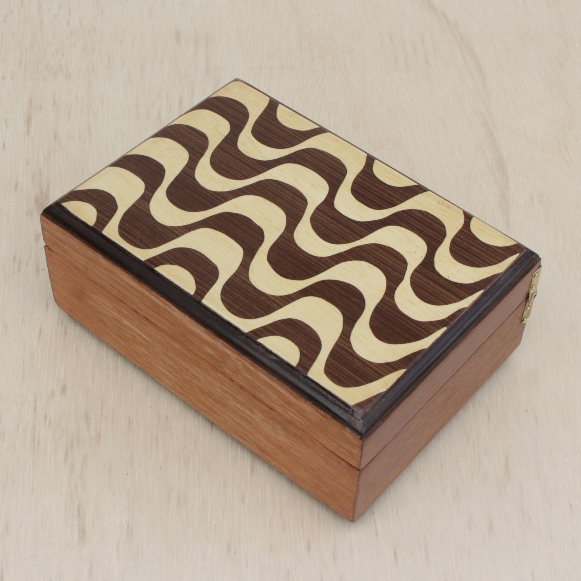 Handcrafted Inlaid Wood Jewelry Box From Brazil Copacabana Crests Handcrafted Inlaid Wood Jewelry Box From Brazil Copacabana Crests