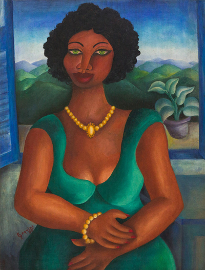 'Joana' - Original Portrait of a Women with Green Eyes from Brazil