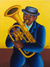 'A Musician' - Brazilian Portrait Painting of a Tenor Horn Musician