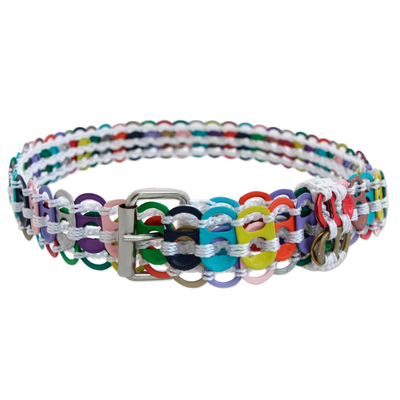 Colorful Recycled Aluminum Soda Pop-Top Belt from Brazil