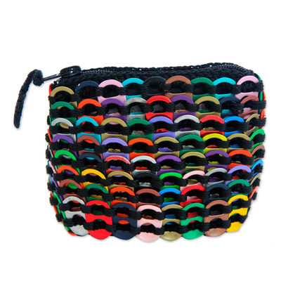 Soda pop-top coin purse, 'Precious Colors' - Colorful Soda Pop-Top Coin Purse Handbag from Brazil
