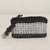 Soda pop-top wristlet, 'Fashionable Two-Tone' - Soda Pop-Top Wristlet in Black and Silver from Brazil thumbail