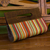 Palm leaf accent cotton clutch, 'Jungle Colors' - Striped Cotton and Palm Leaf Clutch from Brazil