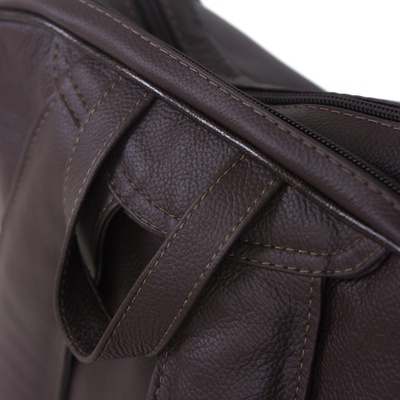 Leather backpack, 'Studious Adventurer' - Handcrafted Leather Backpack in Chestnut from Brazil