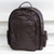 Leather backpack, 'Love for Travel' - Handcrafted Leather Backpack in Chocolate from Brazil