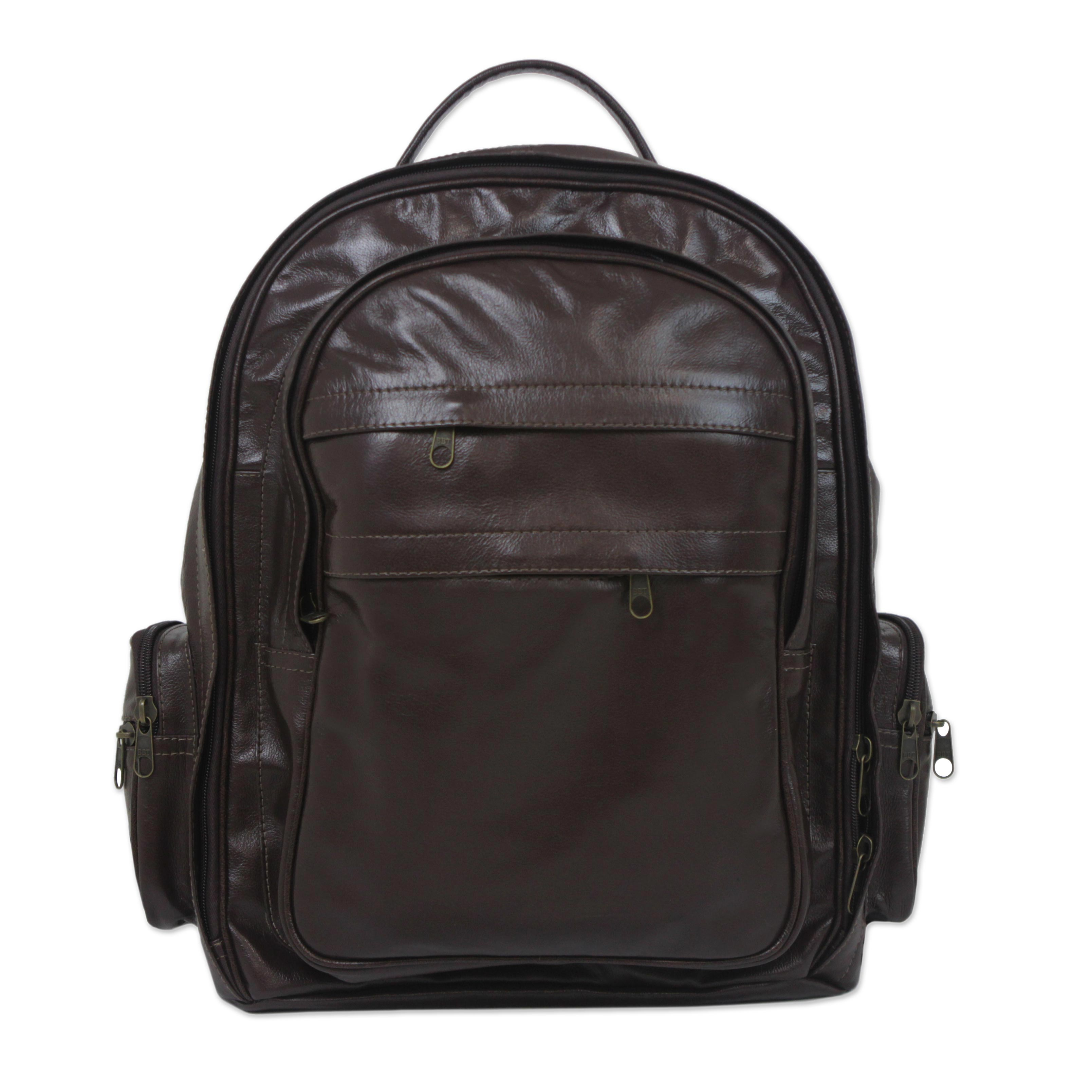 UNICEF Market | Handcrafted Leather Backpack in Chocolate from Brazil ...