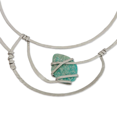 Halskette mit Amazonit-Kragen - Halskette mit Amazonit-Kragenanhänger aus Brasilien
