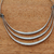 Hängekropfband aus Edelstahl, 'Ribbon Trio' - Edelstahl-Anhänger-Halskette aus Brasilien