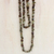 Green garnet beaded long necklace, 'Rainy Forest' - Natural Garnet Long Beaded Necklace from Brazil