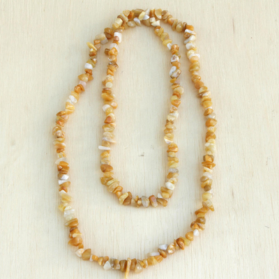 Calcite long beaded necklace, Sunny Beach