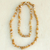 Calcite long beaded necklace, 'Sunny Beach' - Long Yellow Calcite Beaded Necklace from Brazil thumbail