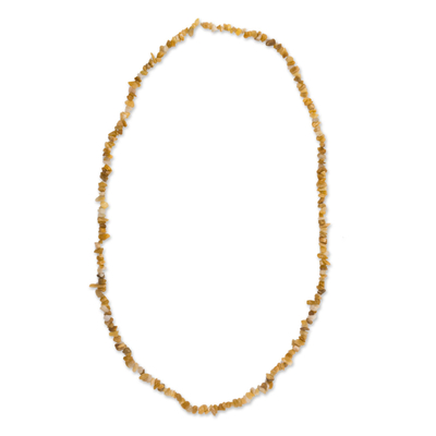 Lange gelbe Calcit-Perlenkette - Lange gelbe Calcit-Perlenkette aus Brasilien