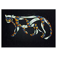 'Tiger in the Night' - Surreal Nighttime Tiger Painting from Brazil