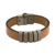 Men's leather wristband bracelet, 'City Cowboy' - Men's Brown Leather Bracelet with Metal Accents from Brazil thumbail