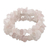 Rose quartz beaded stretch bracelets, 'Naturally Pink' (set of 3) - Three Rose Quartz Beaded Stretch Bracelets from Brazil (image 2a) thumbail