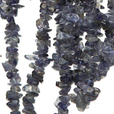 Iolith-Perlenkette - Natürliche Iolith-Perlen-Halskette, handwerklich in Brasilien gefertigt