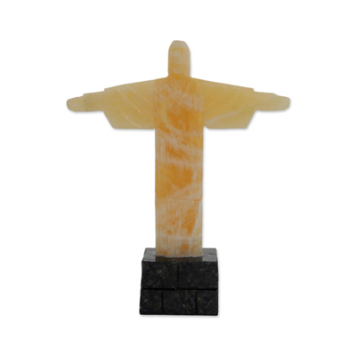 Calcite and Black Marble Christ the Redeemer Sculpture