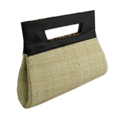 Palm leaf handbag, 'Morning Cabana' - Handcrafted Palm Leaf Handbag in Ecru from Brazil