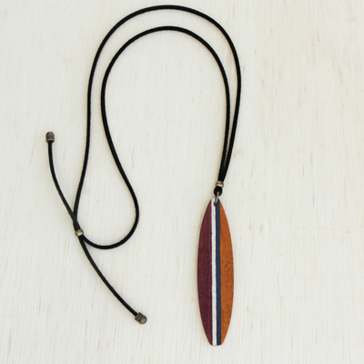 Herren-Halskette mit Holzanhänger - Herren-Halskette mit Holzanhänger in Braun aus Brasilien