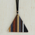 Wood pendant necklace, 'Dusk Triangle' - Colorful Triangular Wood Pendant Necklace from Brazil