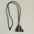 Wood pendant necklace, 'Dusk Triangle' - Colorful Triangular Wood Pendant Necklace from Brazil (image 2b) thumbail
