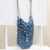 Zipper pull shoulder bag, 'Blue Treasure' - Recycled Zipper Pull Shoulder Bag in Blue from Brazil thumbail