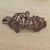 Leather wristband bracelet, 'Brazilian Butterfly in Nutmeg' - Handmade Leather Butterfly Bracelet in Nutmeg from Brazil