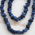 Kyanite beaded long necklace, 'Deep Infatuation' - Natural Blue Kyanite Beaded Long Necklace from Brazil thumbail